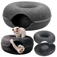 Legowisko dla kota tunel domek filcowy dwuczęściowy okrągły donut pączek