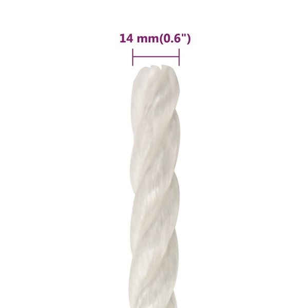 Linka robocza, biała, 14 mm, 250 m, polipropylen zdjęcie 6