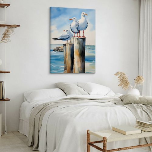 Obraz Na Płótnie Abstrakcyjne Mewy 50cm x 70cm na Arena.pl