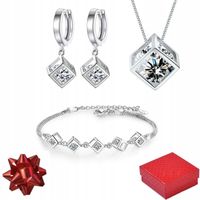 Komplet biżuterii srebrnej 925 Zestaw biżuterii damskiej prezent