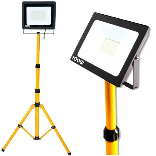 Naświetlacz halogen LED 100W + statyw budowlany zdjęcie 9