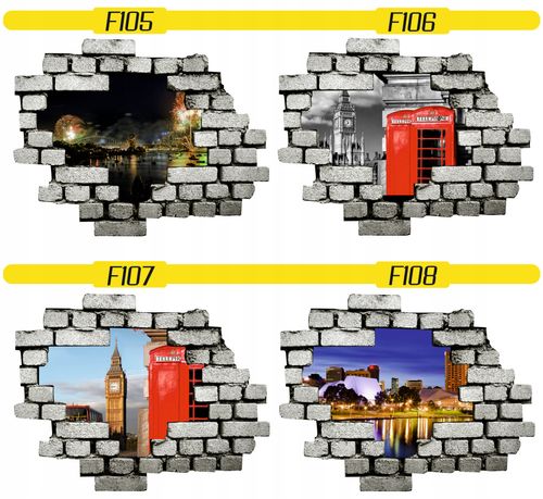 Naklejka samoprzylepna efekt 3D LONDYN Big Ben HIT na Arena.pl