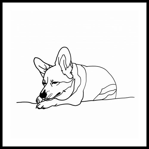 Plakat 50x50cm Śpiący Corgacz na Arena.pl