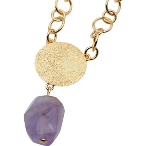 Naszyjnik długi - Ametyst i srebro złocone na Arena.pl