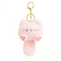 brelok do kluczy, pluszowy kotek z ogonkiem róż brl364r