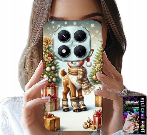ETUI DO XIAOMI NOTE 14 PRO+ 5G - RENIFER, WZORY BOŻONARODZENIOWE + SZKŁO na Arena.pl