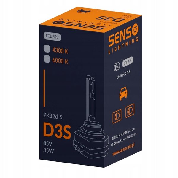 ŻARNIK SENSO D3S 4300K XENON HOMOLOGACJA E4 BASIC CIEPŁA BIEL zdjęcie 3