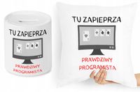 Dla Informatyka Zestaw Poduszka + Skarbonka Z Nadrukiem Ze Zdjęciem