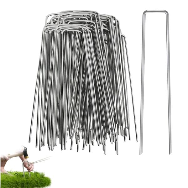 Kotwy Gruntowe Ocynkowane Szpilki do Agrowłókniny 30cm 4mm Zestaw 20 Sztuk zdjęcie 1