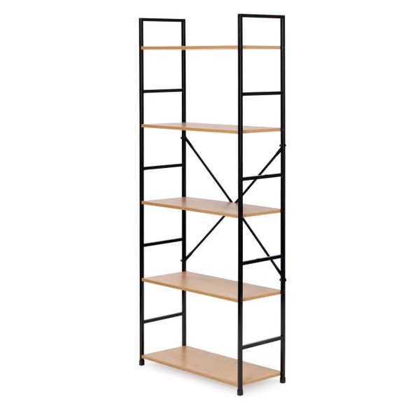 Regał drewniany szeroki nowoczesny LOFT 5 półek zdjęcie 2