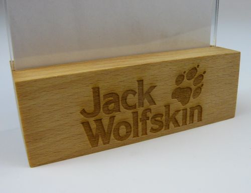 stojak na menu ulotkę plexi + drewniana podstawka z grawerem A6 10 szt na Arena.pl