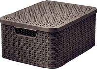 CURVER KOSZYK RATTAN STYLE Z POKRYWĄ CIEMNY BRĄZ M