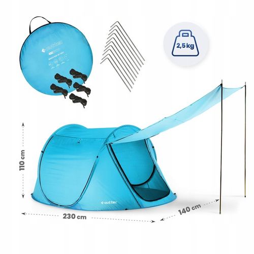 PARAWAN NAMIOT PLAŻOWY SAMOROZKŁADAJĄCY ZAMYKANY Z DASZKIEM OUTTEC na Arena.pl