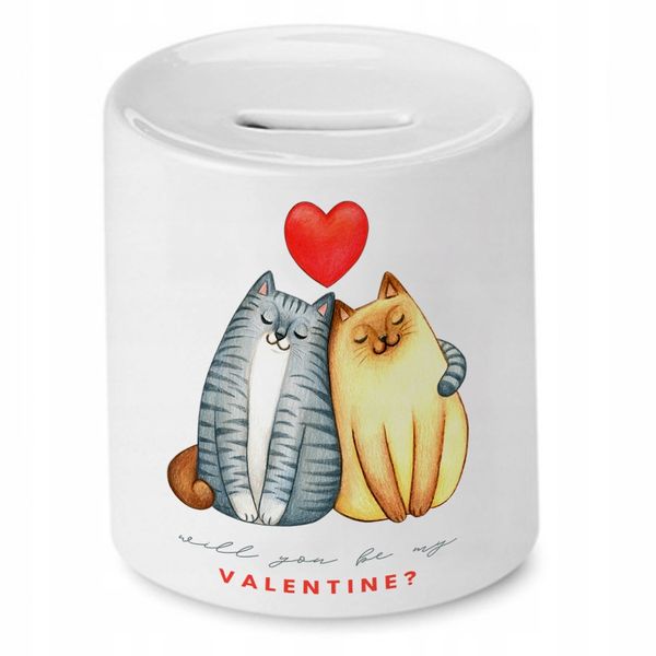 Skarbonka Prezent Walentynki Will You By My Z Nadrukiem Ze Zdjęciem zdjęcie 1