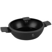 płaski garnek tytanowy z pokrywą 30cm berlinger haus bh-8129 antracit