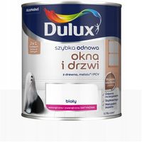 Dulux farba do drewna PCV metalu Szybka Odnowa OKIEN I DRZWI BIAŁA 0,75L