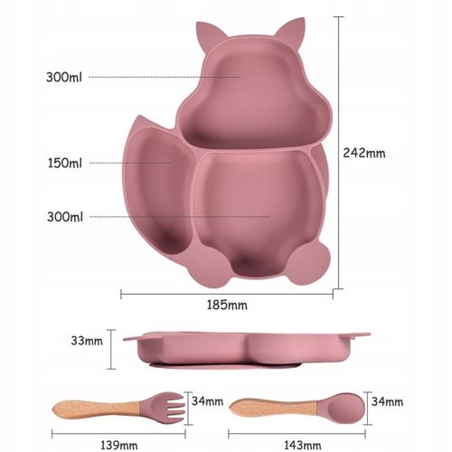 ZESTAW DO KARMIENIA NACZYŃ SILIKONOWE TALERZYK DLA NIEMOWLĄT Z PRZYSSAWKĄ na Arena.pl