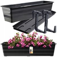 Kadax Skrzynka Balkonowa Doniczka z Uchwytami 60cm