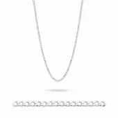 ŁAŃCUSZEK SREBRNY PANCERKA 50 CM