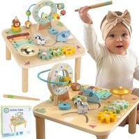 DREWNIANY STOLIK EDUKACYJNY MUZYCZNY MONTESSORI AKTYWNOŚCI WOOPIE GREEN