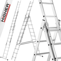 Drabina aluminiowa wielofunkcyjna z adaptacją na schody 3x11 HIGHER 150kg