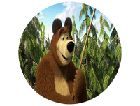 Opłatek na tort Masza i Niedzwiedź