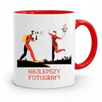 Kubek Czerwony Fotografa Najlepszy Fotograf Z Nadrukiem Ze Zdjęciem