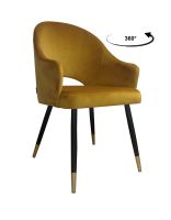 Krzesło obrotowe Velvet podstawa czarno-złota MG15