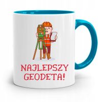 Kubek Błękitny Dla Geodety Najlepszy Geodeta Z Nadrukiem Ze Zdjęciem