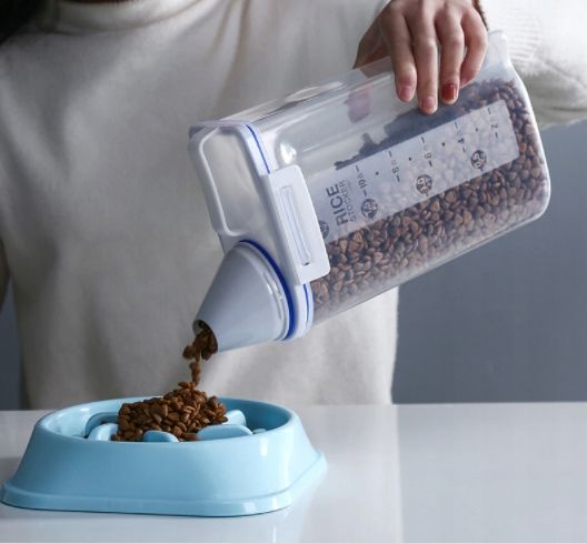 POJEMNIK PUDEŁKO na KARMĘ z MIARKĄ dla PSA KOTA 2L zdjęcie 6