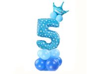Zestaw balonów na powietrze, cyfra "5", niebieski