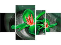 120CM 70 OBRAZ 4 ELEM ZIELONE KOSMICZNE KWIATY JAKUB BANAŚ ŚCIENNY