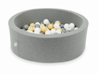 Suchy basen szary 90x30 z piłeczkami 200 sztuk (białe, szare, beżowe)