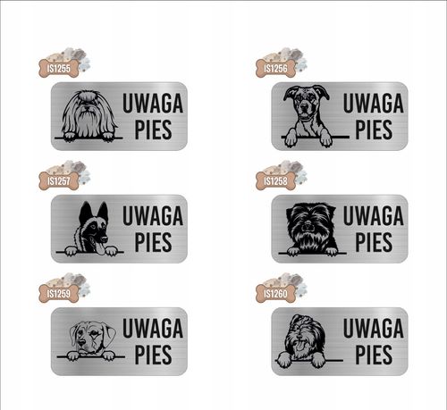 GRAWER Tabliczka nierdzewna 20x10 UWAGA PIES Sznaucer na Arena.pl