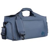niebieska, weekendowa torba podróżna wyposażona w uchwyt