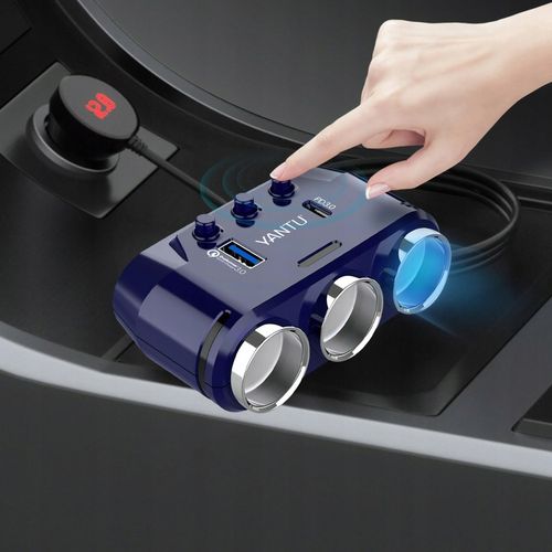 Rozdzielacz Gniazda Zapalniczki Samochodowej Ładowarka 12-24V Port USB-C na Arena.pl