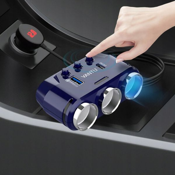 Rozdzielacz Gniazda Zapalniczki Samochodowej Ładowarka 12-24V Port USB-C zdjęcie 4