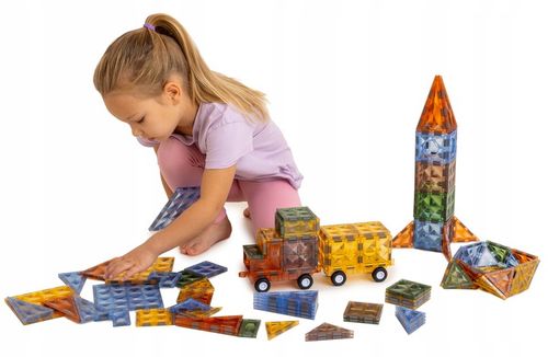 Klocki magnetyczne konstrukcyjne MEGA ZESTAW 100 el. DUŻE Magnetic Blocks na Arena.pl