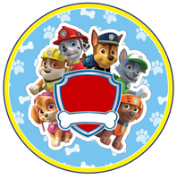 Opłatek na tort PAW Psi Patrol Pies Pieski Marshall Rubble Rocky Skye Zuma