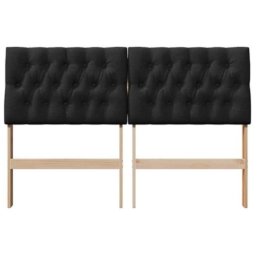 Tapicerowane wezgłowie Czarny 135 cm Lite drewno sosnowe na Arena.pl