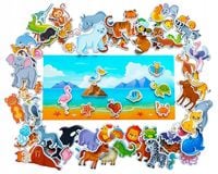 Zwierzęta Świata magnes układanka magnetyczna 81 szt