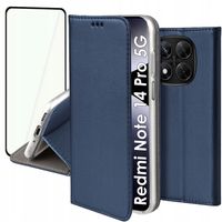 Etui do Xiaomi Redmi Note 14 Pro 5G Skórzane Portfel SKIN CASE + 5D SZKŁO
