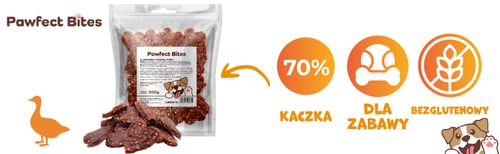 Smaczki przysmaki dla psa serduszka z kaczką i ryżem 500g PAWFECT BITES na Arena.pl