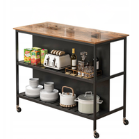 Wyspa kuchenna stół barowy duży na kółkach regał wózek z półkami nowoczesny