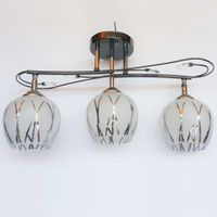LAMPA sufitowa VEN A 2435/3 retro OPRAWA szklana wzorki kule balls chrom biała