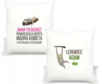 Poduszka z nadrukiem napis PREZENT LENIWIEC