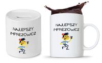 Zestaw Skarbonka + Kubek Imprezowicza Prezent Z Nadrukiem Ze Zdjęciem