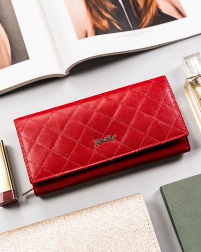 skórzany portfel damski w orientacji poziomej na zatrzask - rovicky na Arena.pl