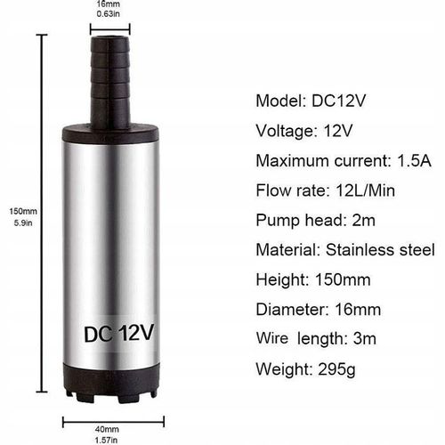 Pompa do oleju napędowego, wody, paliwa 12L/m 12V na Arena.pl