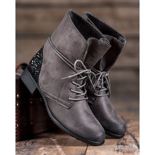 Szare Sznurowane Botki r.38 na Arena.pl